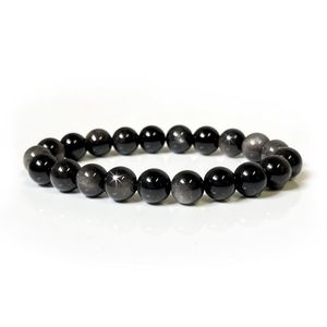 Silver obsidian bracelet